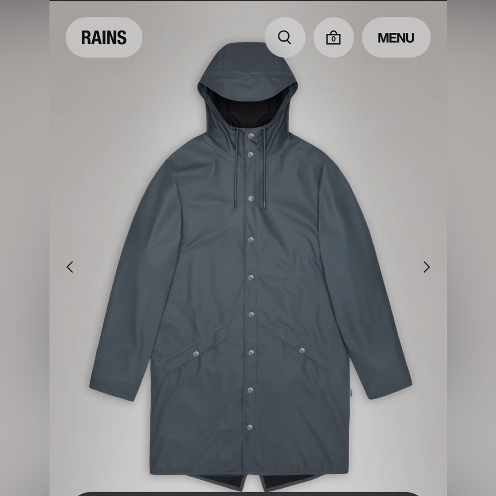 RAINS Long Jacket Medium Lagoon